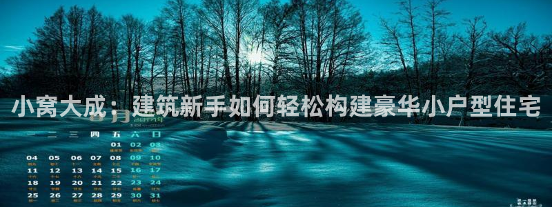 富联娱乐首页登录：小窝大成：建筑新手如何轻松构建豪华小户型住宅