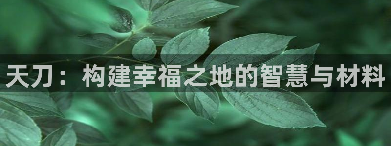 富联娱乐认酒威判官333OO：天刀：构建幸福之地的智慧与材料